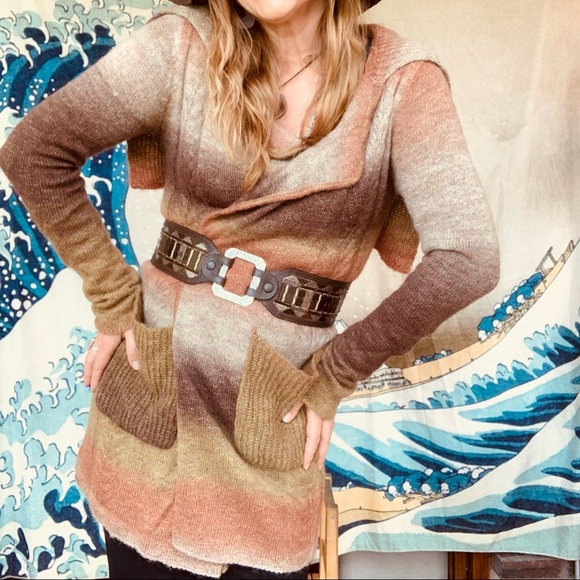 Democracy Sweaters - Democracy wool blend ombré earth tone long cardigan M